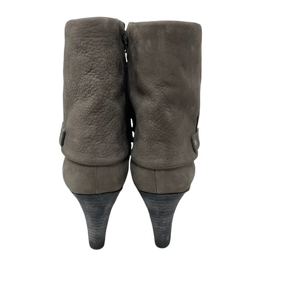 Theory Gray Nubuck Leather Ankle Zip Booties Size 40 US 10 - Picture 4 of 13